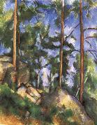 Paul Cezanne pine trees and rock oil